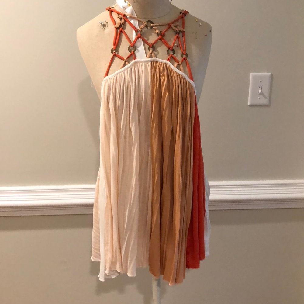 free people orange colored tank
